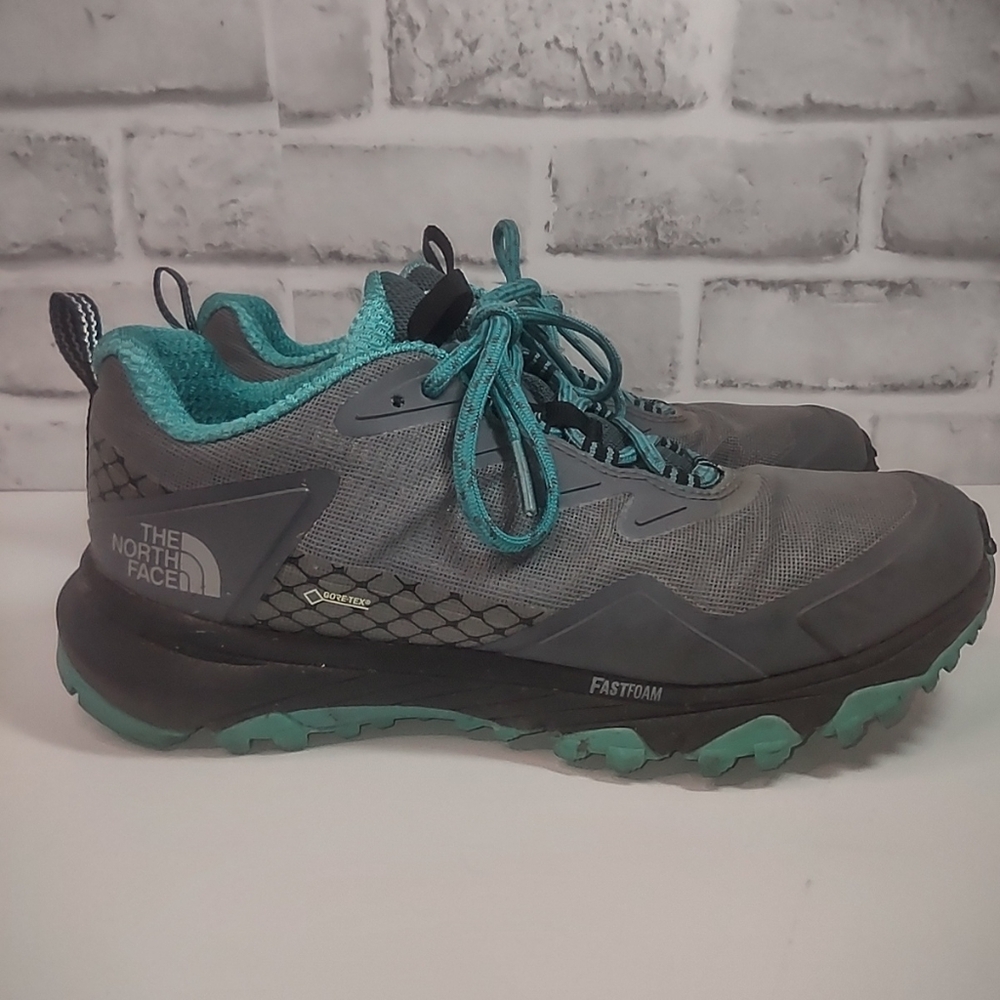 6 The North Face Gray and Teal Athletic Shoes - Picture 2 of 10
